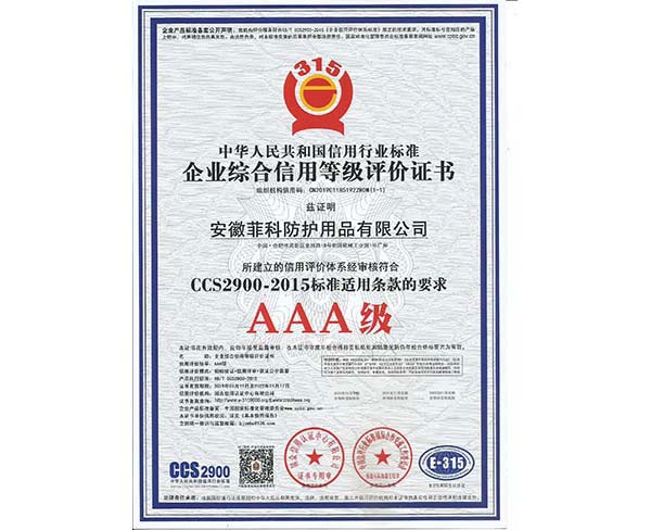 2019菲科 企业结合信用等级评价证